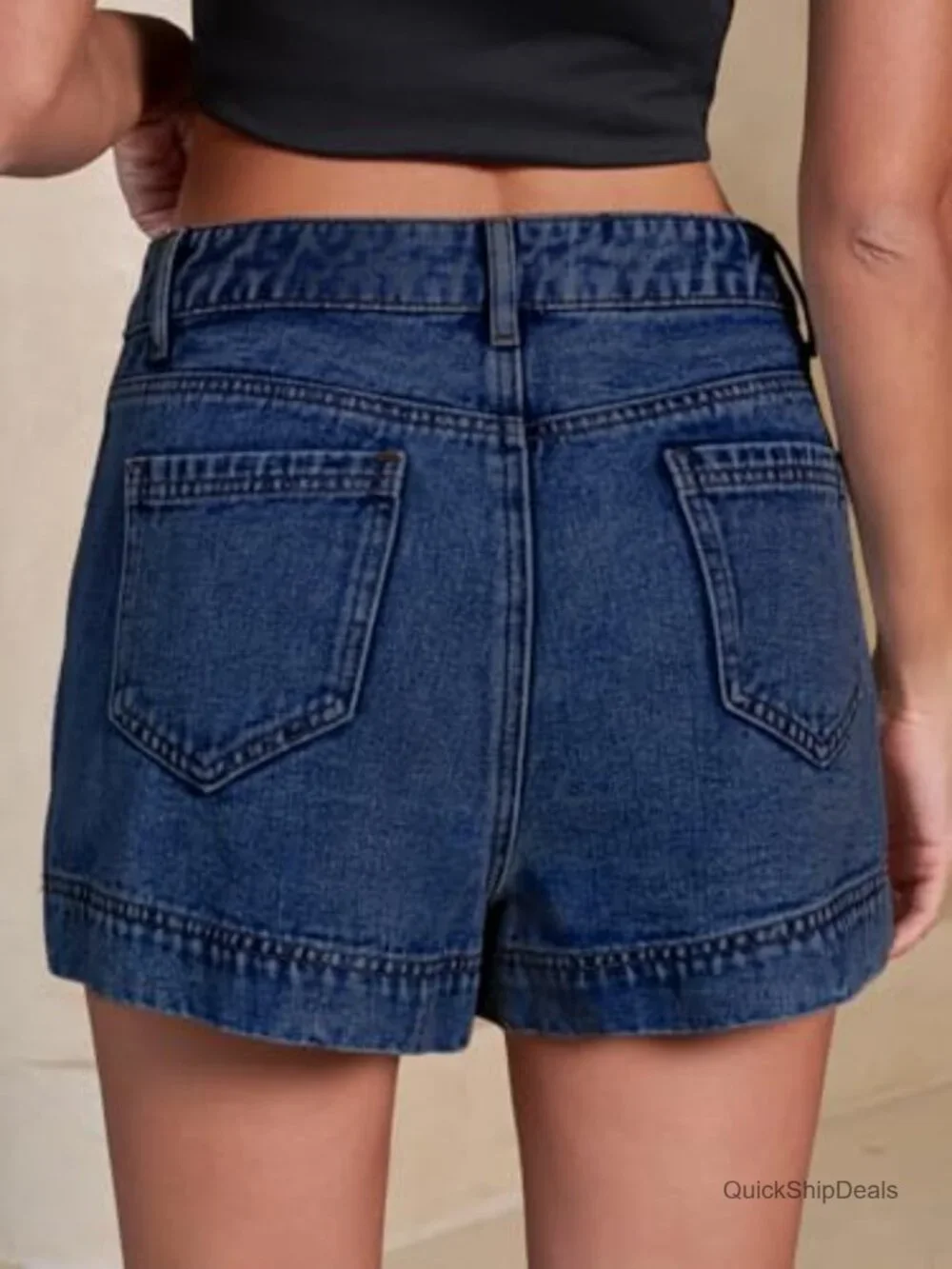 High Waisted A-Line Denim Skort with Pockets Stretchy Casual Summer Shorts